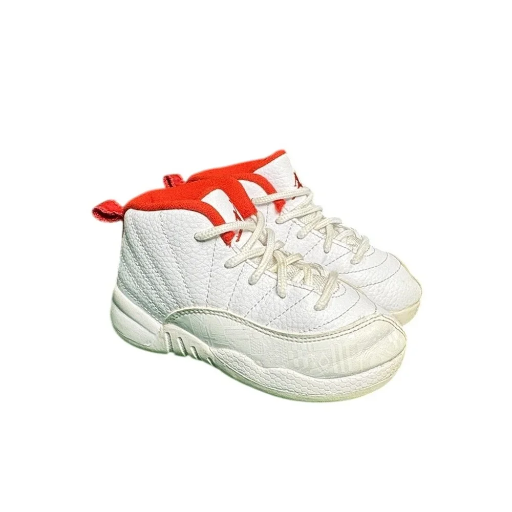 Jordan 12 Retro Chinese New Year 2019 White Red Toddler Shoes 8C 850000-107‎